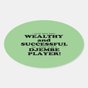 Djembe Wealthy & Succesvolle Oval Sticker