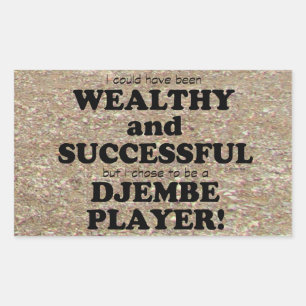 Djembe Wealthy & Succesvolle rechthoekige Sticker