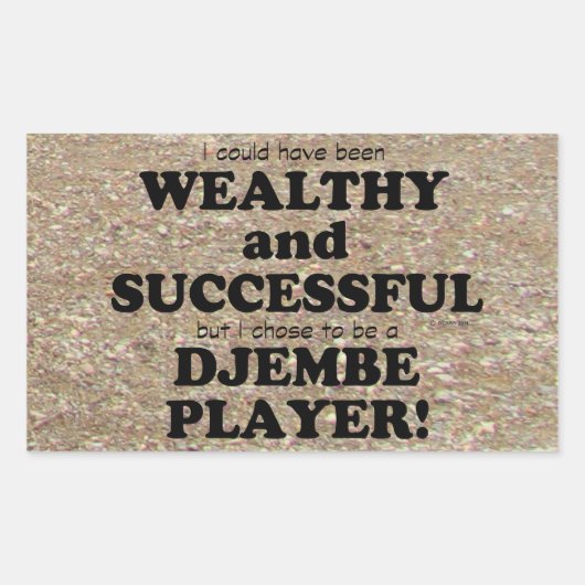Djembe Wealthy & Succesvolle rechthoekige Sticker (Voorkant)
