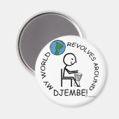 Djembe - Wereld draait rond Magneet (Voorkant / Achterkant)