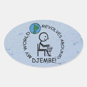 Djembe - Wereld revolt rond ovaal Sticker