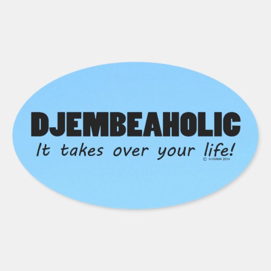 Djembeaholic Life Oval Sticker (Voorkant)
