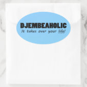 Djembeaholic Life Oval Sticker (Tas)