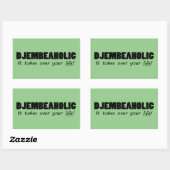 Djembeaholic Sticker voor levensecht, rechthoekig (Vel)