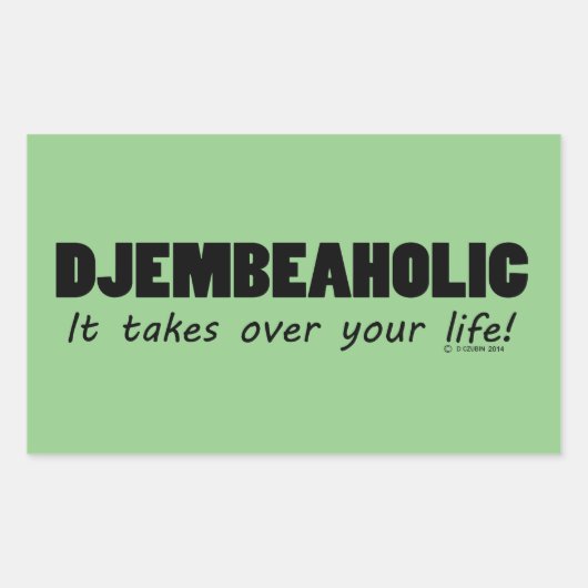 Djembeaholic Sticker voor levensecht, rechthoekig (Voorkant)