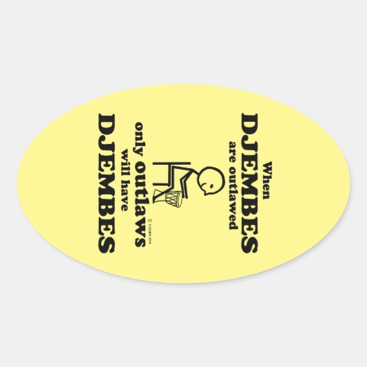 Djembes Verboden ovale Sticker (Voorkant)