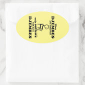 Djembes Verboden ovale Sticker (Tas)