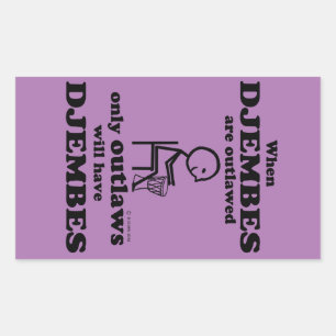 Djembes Verboden rechthoekige Sticker