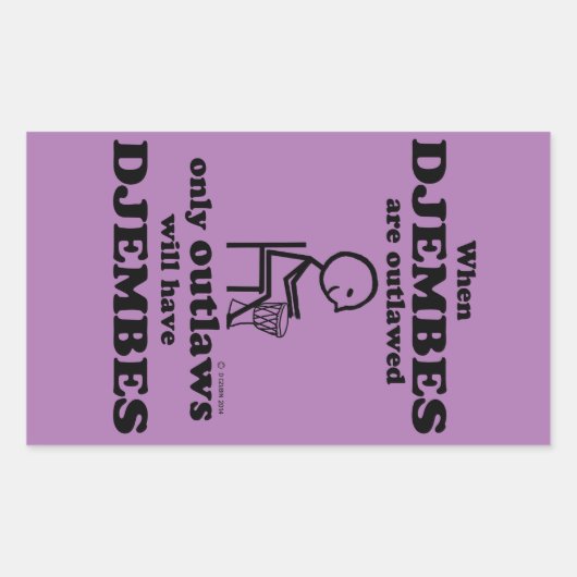 Djembes Verboden rechthoekige Sticker (Voorkant)