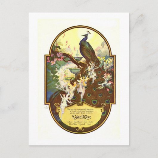 Djer Kiss Fairies en Peacock Feestdagenkaart (Voorkant)