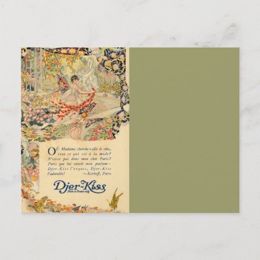 Djer-Kiss Frans parfumeetiket Briefkaart (Voorkant)