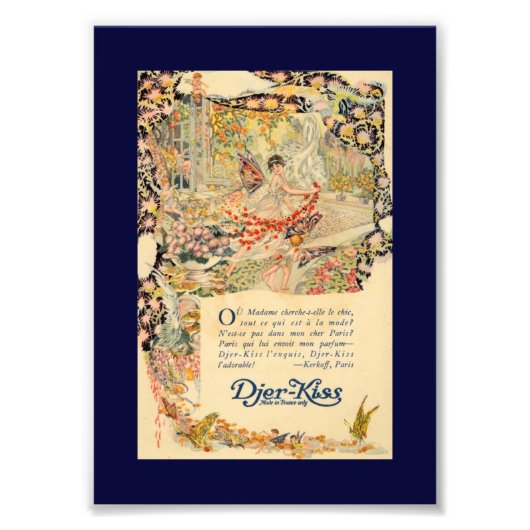 Djer-Kiss Frans parfumeetiket Foto Afdruk (Voorkant)