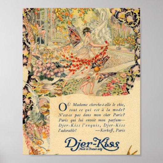 Djer-Kiss French Perfume Label Poster (Voorkant)