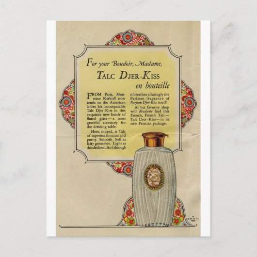  Djer Kiss Talkpoeder ad 1924 Briefkaart (Voorkant)