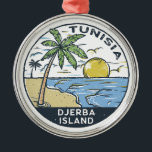 Djerba Tunesië  embleem Metalen Ornament<br><div class="desc">Djerba vector kunst ontwerp. Djerba,  een eiland voor de kust van Tunesië,  staat bekend om zijn mediterrane stranden.</div>