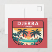 Djerba Tunisia Retro Embleem Briefkaart (Voorkant / Achterkant)
