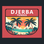 Djerba Tunisia Retro Embleem Poster<br><div class="desc">Djerba vector kunst ontwerp. Djerba, een eiland voor de kust van Tunesië, staat bekend om zijn mediterrane stranden.</div>