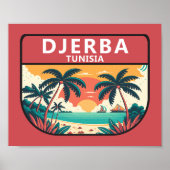 Djerba Tunisia Retro Embleem Poster (Voorkant)