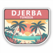 Djerba Tunisia Retro Embleem Sticker (Voorkant)