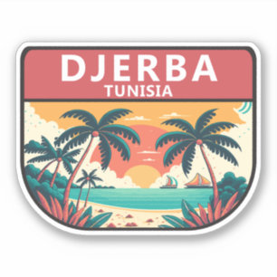 Djerba Tunisia Retro Embleem Sticker