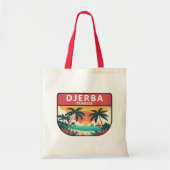 Djerba Tunisia Retro Embleem Tote Bag (Voorkant)