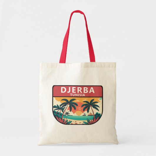 Djerba Tunisia Retro Embleem Tote Bag (Voorkant)