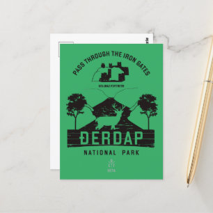 Djerdap National Park IJzeren poorten zwart ontwer Briefkaart