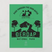 Djerdap National Park IJzeren poorten zwart ontwer Briefkaart (Voorkant)