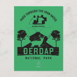 Djerdap National Park IJzeren poorten zwart ontwer Briefkaart