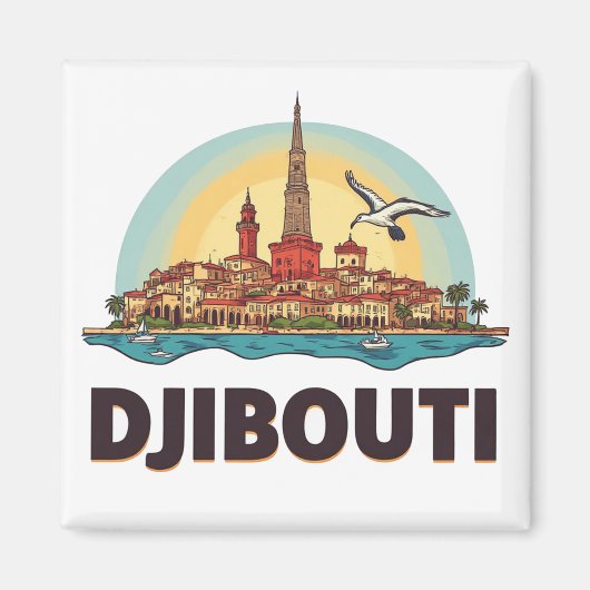 Djibouti Afrika Reis Cadeau 🗺️ Magneet (Voorkant)