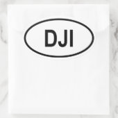 Djibouti "DJI" Ovale Sticker (Tas)