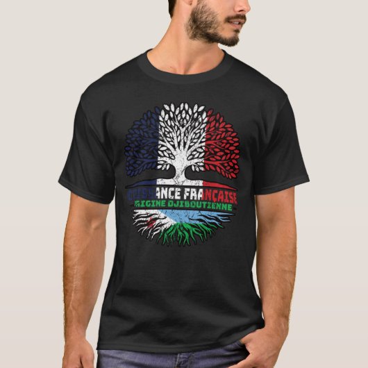 Djibouti Djiboutian French Tree Roots Flag T-shirt (Voorkant)