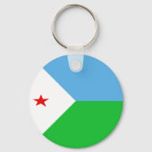 Djibouti Fisheye Flag Sleutelhanger (Voorkant)