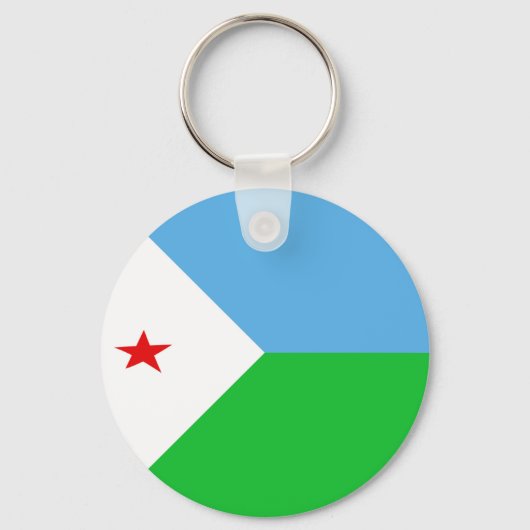 Djibouti Fisheye Flag Sleutelhanger (Voorkant)
