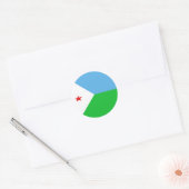 Djibouti Fisheye Flag Sticker (Envelop)