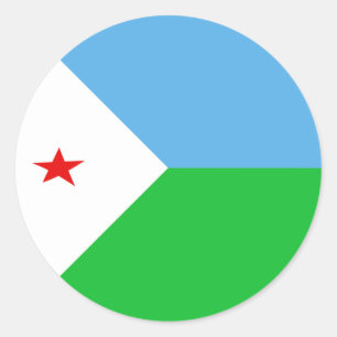Djibouti Fisheye Flag Sticker
