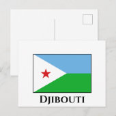 Djibouti Flag Briefkaart (Voorkant / Achterkant)
