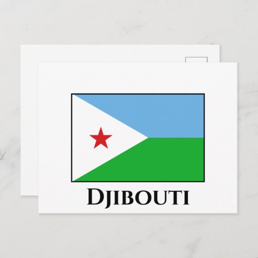 Djibouti Flag Briefkaart (Voorkant / Achterkant)