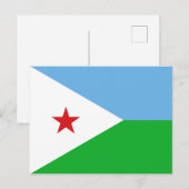 Djibouti Flag Briefkaart (Voorkant / Achterkant)