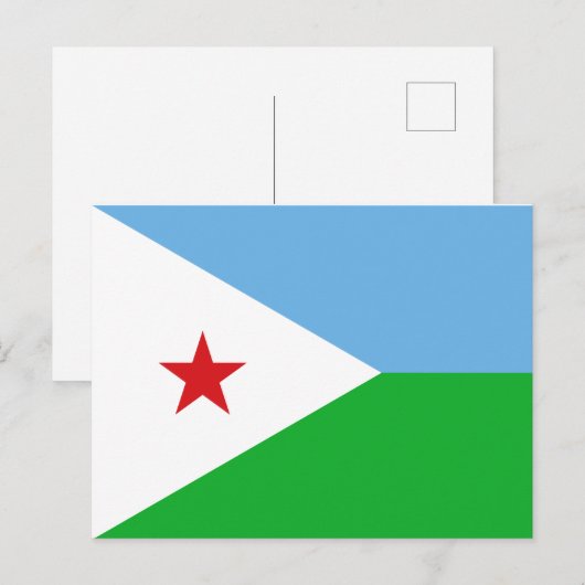 Djibouti Flag Briefkaart (Voorkant / Achterkant)