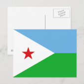Djibouti Flag Briefkaart (Voorkant / Achterkant)