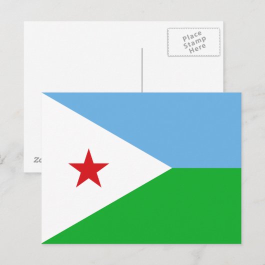 Djibouti Flag Briefkaart (Voorkant / Achterkant)