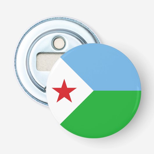 Djibouti Flag Button Flesopener (Voorkant)