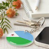 Djibouti Flag Charming Patriotic Sleutelhanger (Voorkant Rechts)