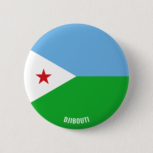 Djibouti Flag Cute Patriotic Ronde Button 5,7 Cm (Voorkant)