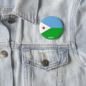 Djibouti Flag Cute Patriotic Ronde Button 5,7 Cm (In situ)