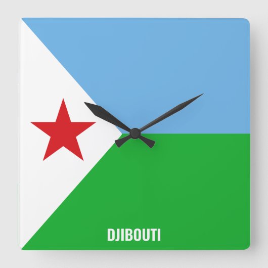 Djibouti Flag Dazzling Patriotic Vierkante Klok (Voorkant)