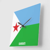 Djibouti Flag Dazzling Patriotic Vierkante Klok (Hoek)