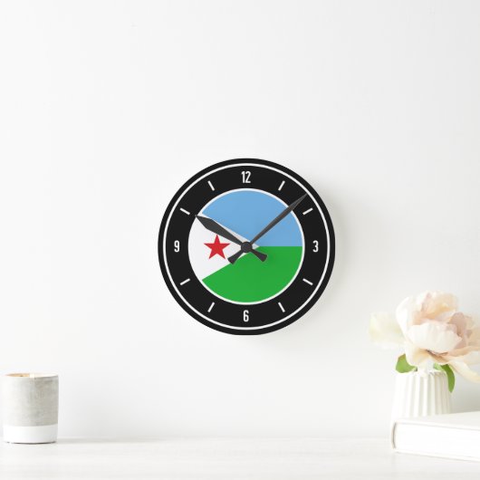 Djibouti Flag Elegant Ronde Klok (Huis)