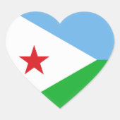 Djibouti Flag Hart Sticker (Voorkant)